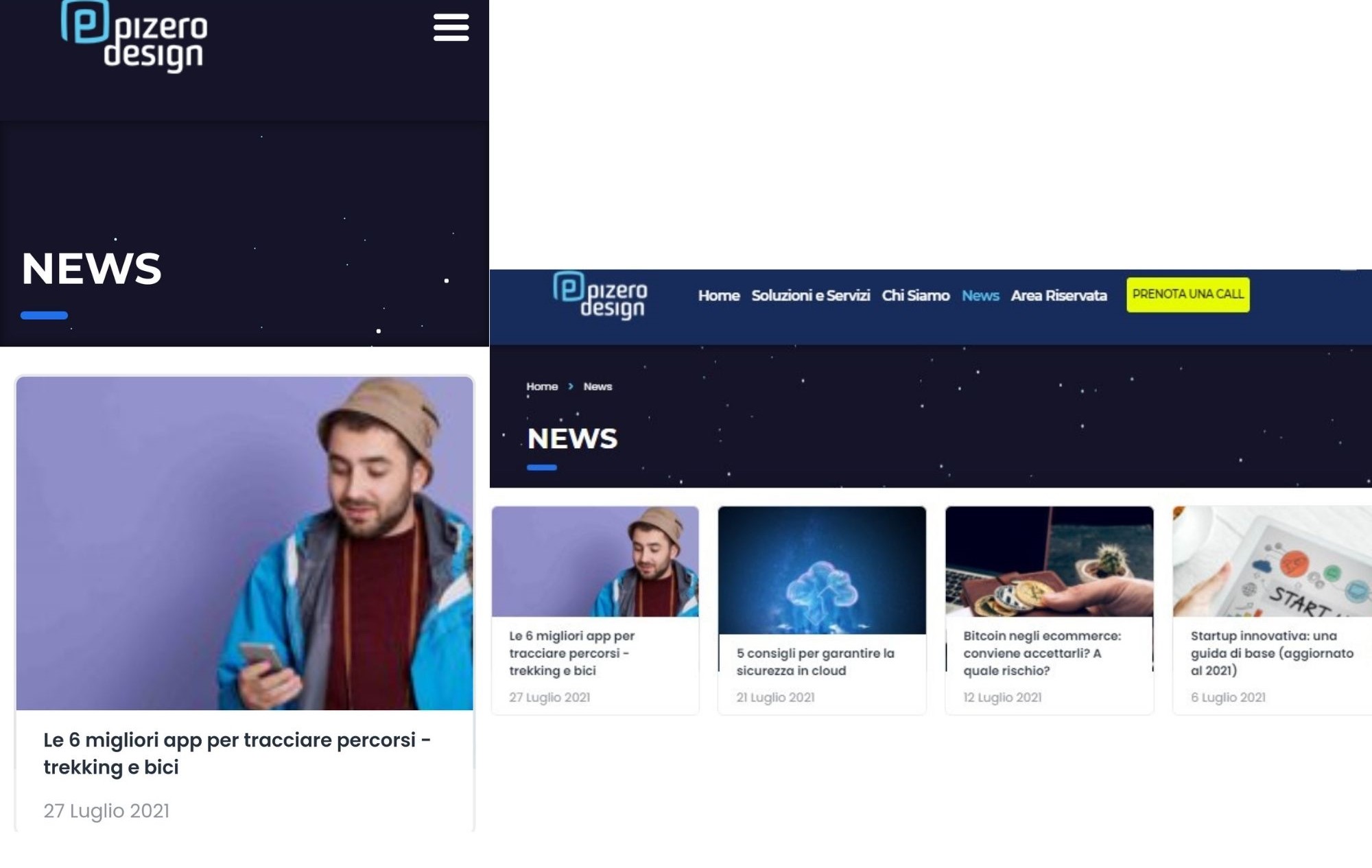 pizero design - differenza siti web responsive design