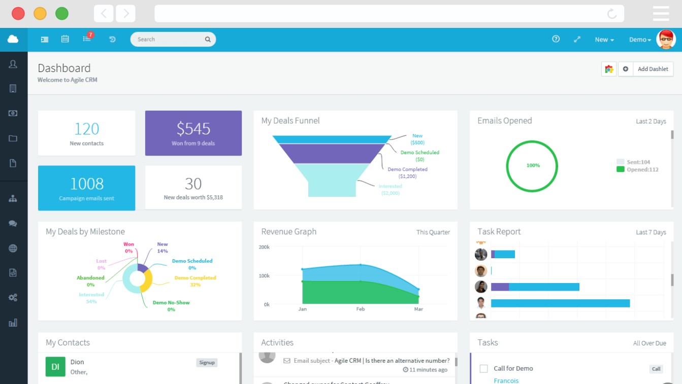 crm gratis - programma gestione clienti - pizero design - 3